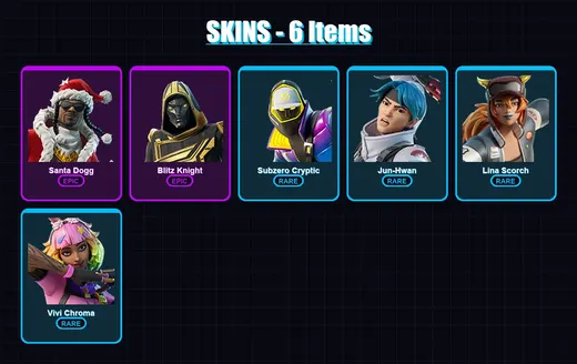 [PS4/PS5/XBOX/PC] | Santa Dogg | Blitz Knight | Subzero Cryptic | Jun-Hwan | Lina Scorch | 6 skin | 16 pickaxe | 12 emote | 22 glider | Lv276 — Game account