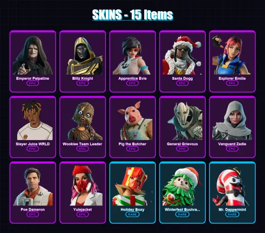 [PS4/PS5/XBOX/PC] | Emperor Palpatine | Blitz Knight | Apprentice Evie | 15 skin | Lv776