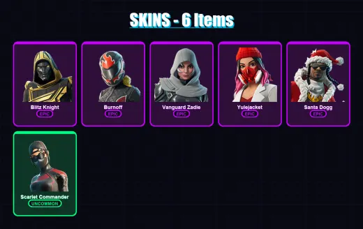 [PS4/PS5/XBOX/PC] | Blitz Knight | Burnoff | Vanguard Zadie | Yulejacket | Santa Dogg | 6 skin | 50 pickaxe | 19 emote | 29 glider | Lv288