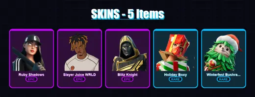 [PC/XBOX/PSN] | Ruby Shadows | Slayer Juice WRLD | Blitz Knight | 5 skin | Lv171