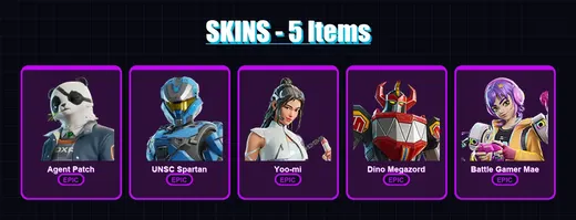 [PC/XBOX/PSN] | Agent Patch | UNSC Spartan | Yoo-mi | Dino Megazord | Battle Gamer Mae | 5 skin | 9 pickaxe | 9 emote | 6 glider | Lv83 — Game account
