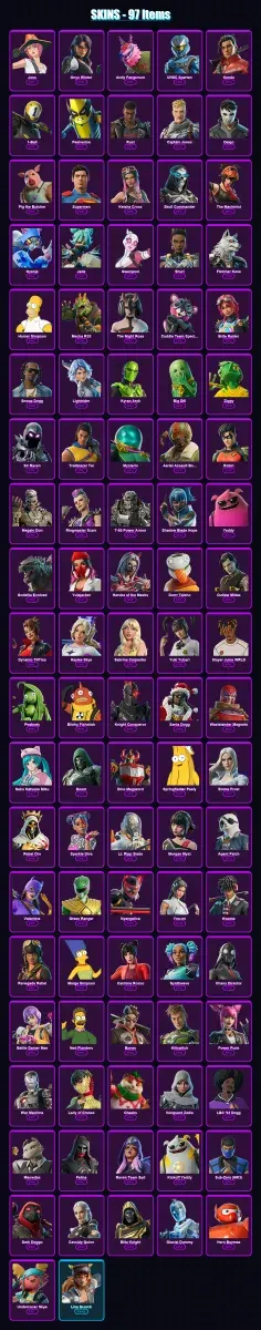 [PC/XBOX] | Joss | Onyx Winter | Andy Fangerson | UNSC Spartan | Kendo | 97 skin | 162 pickaxe | 117 emote | 101 glider | Lv2074