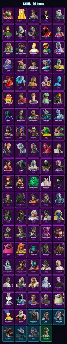[PC/XBOX/PSN] | Cheeks | Springfielder Peely | Sedona | John Wick (Pen & Ink) | Agent Patch | 99 skin | 134 pickaxe | 129 emote | 81 glider | Lv2839
