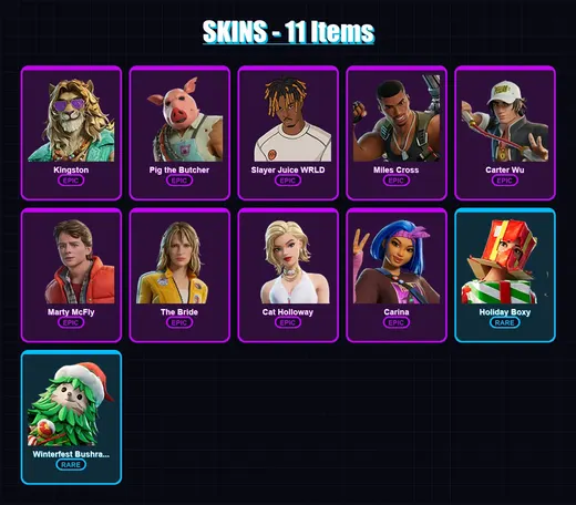 [PC/XBOX/PSN] | Kingston | Pig the Butcher | Slayer Juice WRLD | Miles Cross | Carter Wu | 11 skin | 43 pickaxe | 23 emote | 32 glider | Lv331 — Game account