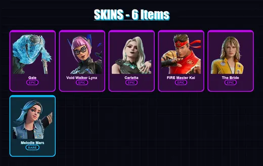 [PC/XBOX/PSN] | Gale | Void Walker Lynx | Carletta | FIRE Master Kai | The Bride | 6 skin | 17 pickaxe | 8 emote | 10 glider | Lv105
