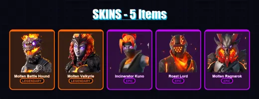 [PC/XBOX/PSN] | Molten Battle Hound | Molten Valkyrie | Incinerator Kuno | 5 skin | Lv36