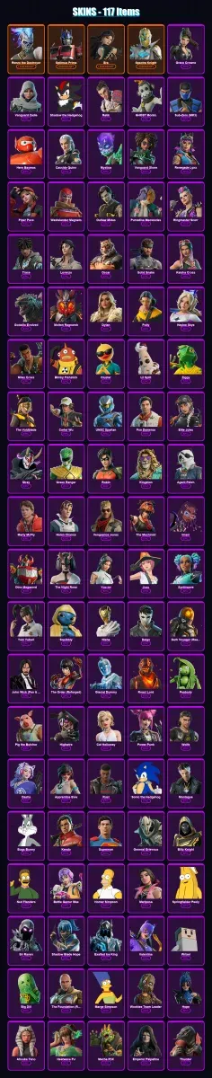[PC/PSN] | Renzo the Destroyer | Optimus Prime | Era | Spectra Knight | Grace Crowne | 117 skin | 173 pickaxe | 112 emote | 126 glider | Lv1968 — Game account