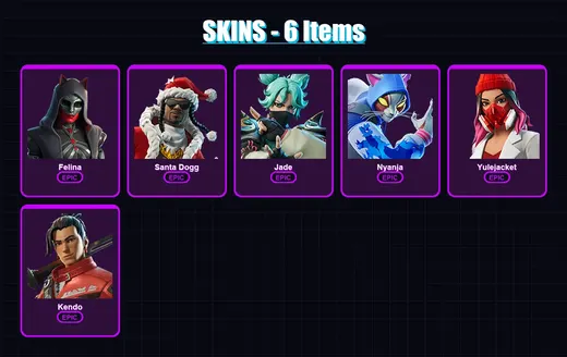 [PC/XBOX/PSN] | Felina | Santa Dogg | Jade | Nyanja | Yulejacket | 6 skin | 16 pickaxe | 9 emote | 11 glider | Lv143 — Game account