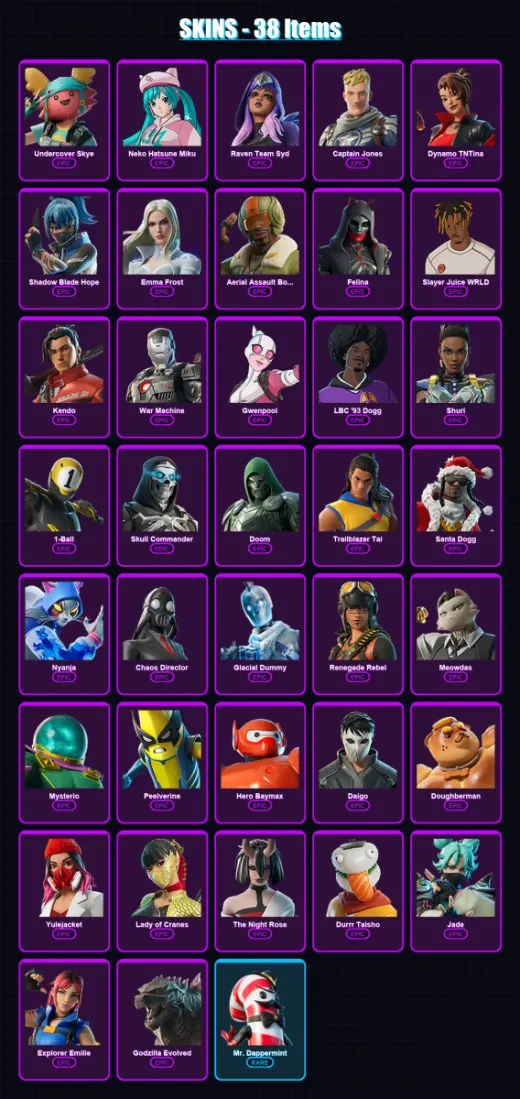 [SWITCH/XBOX/PSN/PC] | Undercover Skye | Neko Hatsune Miku | Raven Team Syd | 38 skin | Lv803