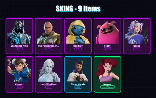 [PC/XBOX/PSN] | Exalted Ice King | The Foundation (Reforged) | Squibbly | Yeddy | Dasha | 9 skin | 17 pickaxe | 14 emote | 14 glider | Lv93