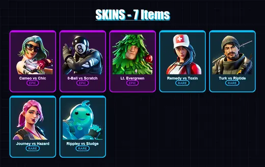 [PS4/PS5/XBOX/PC] | Cameo vs Chic | 8-Ball vs Scratch | Lt. Evergreen | 7 skin | Lv308