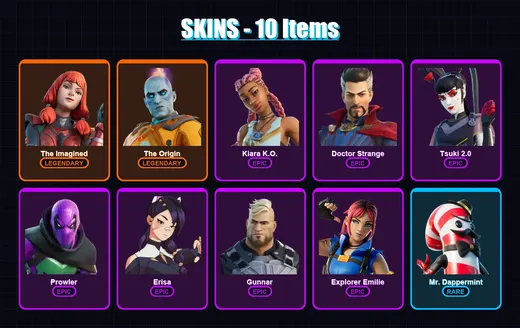 [PC/XBOX/PSN] | The Imagined | The Origin | Kiara K.O. | Doctor Strange | Tsuki 2.0 | 10 skin | 9 pickaxe | 10 emote | 10 glider | Lv113 — Game account