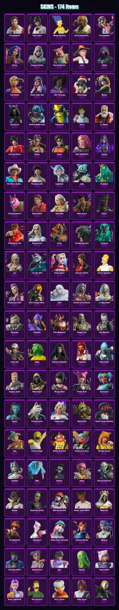 [PS4/PS5/XBOX/PC] | Poe Dameron | Yuki Yubari | Marge Simpson | 174 skin | Lv2607
