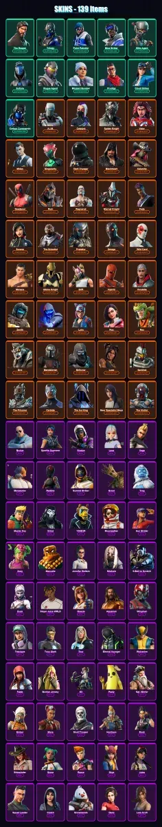 [PS4/PS5/XBOX/PC] | The Reaper | Trilogy | Point Patroller | Blue Striker | Elite Agent | 139 skin | 120 pickaxe | 109 emote | 118 glider | Lv1755