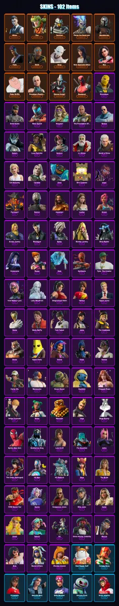 [PC/XBOX/PSN] | Midas | Rex | Sentinel | Renzo the Destroyer | Mandalorian | 102 skin | 124 pickaxe | 94 emote | 104 glider | Lv1095