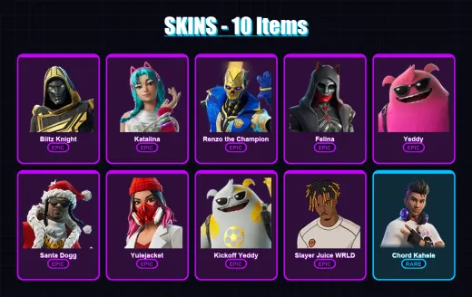 [PC/XBOX/PSN] | Blitz Knight | Katalina | Renzo the Champion | Felina | Yeddy | 10 skin | 39 pickaxe | 17 emote | 23 glider | Lv335 — Game account