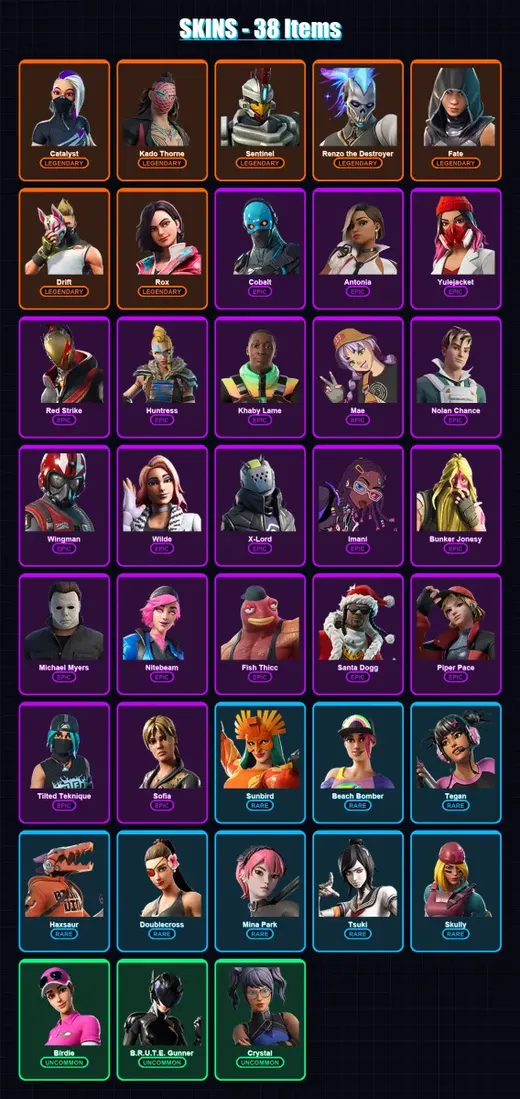 [PC/XBOX/PSN] | Catalyst | Kado Thorne | Sentinel | Renzo the Destroyer | Fate | 38 skin | 24 pickaxe | 27 emote | 23 glider | Lv289 — Game account