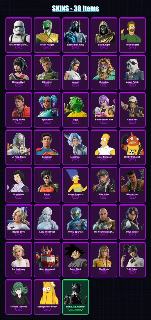 [PC/XBOX/PSN] | First Order Stormtrooper | Green Ranger | Exalted Ice King | 38 skin | Lv845