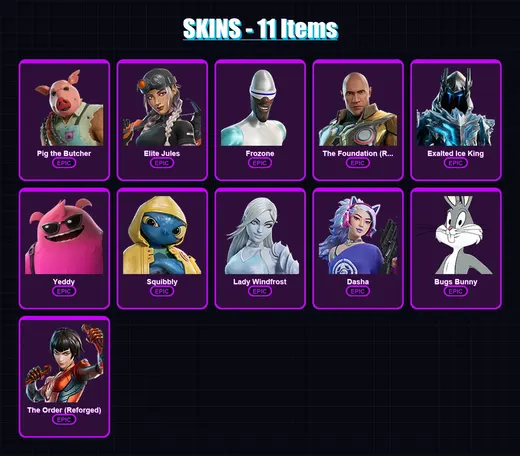 [PS4/PS5/XBOX/PC] | Pig the Butcher | Elite Jules | Frozone | 11 skin | Lv295