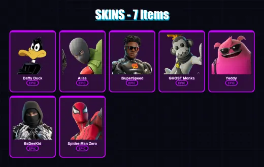 [PS4/PS5/XBOX/PC] | Daffy Duck | Alias | ISuperSpeed | GHOST Monks | Yeddy | 7 skin | 29 pickaxe | 14 emote | 21 glider | Lv296