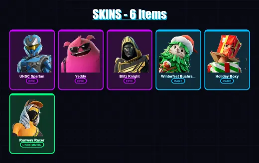 [PC/XBOX/PSN] | UNSC Spartan | Yeddy | Blitz Knight | Winterfest Bushranger | Holiday Boxy | 6 skin | 27 pickaxe | 20 emote | 30 glider | Lv523