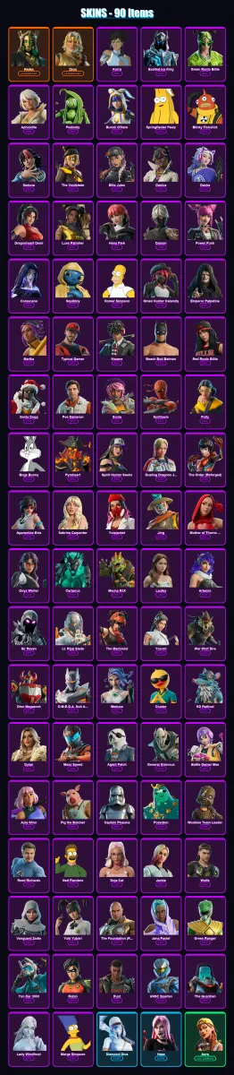[PC/XBOX/PSN] | Hades | Zeus | Korra | Exalted Ice King | Green Roots Billie | 90 skin | 141 pickaxe | 87 emote | 83 glider | Lv1266
