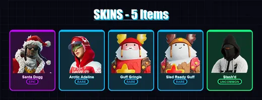 [PC/XBOX/PSN] | Santa Dogg | Arctic Adeline | Guff Gringle | Sled Ready Guff | Stash'd | 5 skin | 34 pickaxe | 13 emote | 27 glider | Lv260 — Game account
