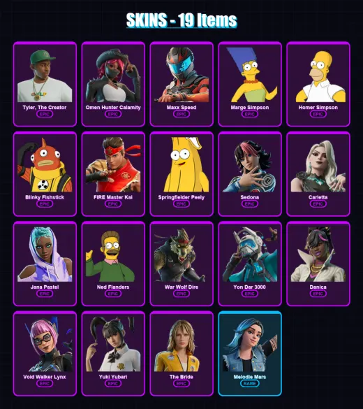 [PC/XBOX/PSN] | Tyler, The Creator | Omen Hunter Calamity | Maxx Speed | 19 skin | Lv95