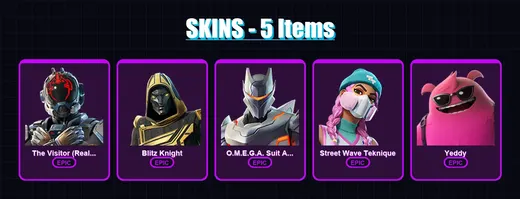 [PC/XBOX/PSN] | The Visitor (Reality Unknown) | Blitz Knight | O.M.E.G.A. Suit Alpha | 5 skin | Lv225 — Game account