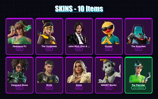 [PC/PSN] | Heatwave PJ | The Voidblade | John Wick (Pen & Ink) | Cluster | The Guardian | 10 skin | 17 pickaxe | 14 emote | 16 glider | Lv212 — Game account