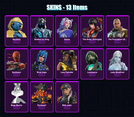 [PC/XBOX/PSN] | Squibbly | Exalted Ice King | Dasha | 13 skin | Lv229 — Game account