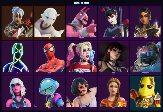 [PS4/PS5/XBOX/PC] | Ronin | Snap | Lt. John Llama | Tsuki 2.0 | Shanta | 15 skin | 20 pickaxe | 13 emote | 15 glider | Lv192