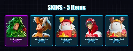 [PC/XBOX/PSN] | Lt. Evergreen | Wooly Warrior | Guff Gringle | Arctic Adeline | Sled Ready Guff | 5 skin | 8 pickaxe | 13 emote | 17 glider | Lv242