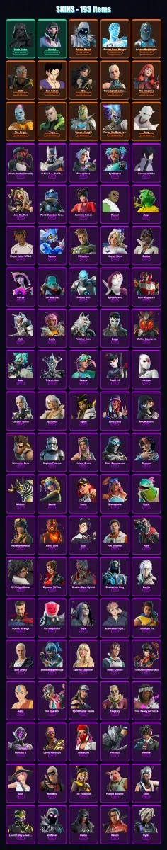 [PS4/PS5/PC] | Darth Vader | Xander | Frozen Raven | Frozen Love Ranger | Frozen Red Knight | 193 skin | 199 pickaxe | 111 emote | 101 glider | Lv11
