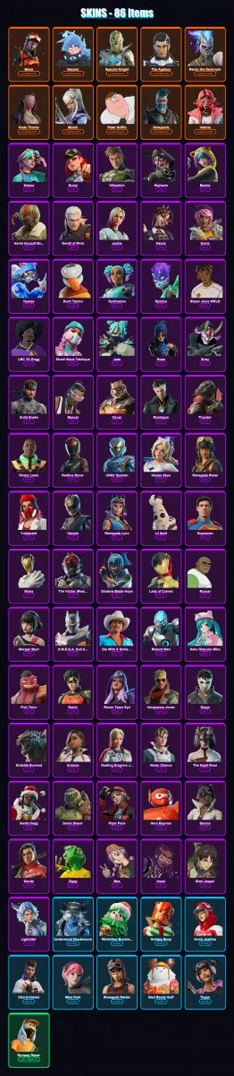[SWITCH/PSN/PC] | Blaze | Nezumi | Spectra Knight | The Ageless | Renzo the Destroyer | 86 skin | 120 pickaxe | 74 emote | 93 glider | Lv1065