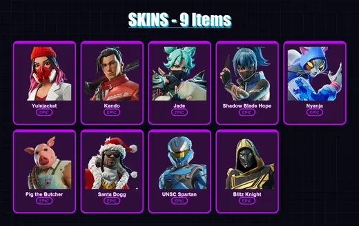 [PC/XBOX/PSN] | Yulejacket | Kendo | Jade | Shadow Blade Hope | Nyanja | 9 skin | 55 pickaxe | 25 emote | 33 glider | Lv430 — Game account