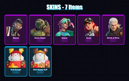 [PC/XBOX/PSN] | Massai | Doom Slayer | Selene | Dusty | Geralt of Rivia | 7 skin | 8 pickaxe | 8 emote | 11 glider | Lv57