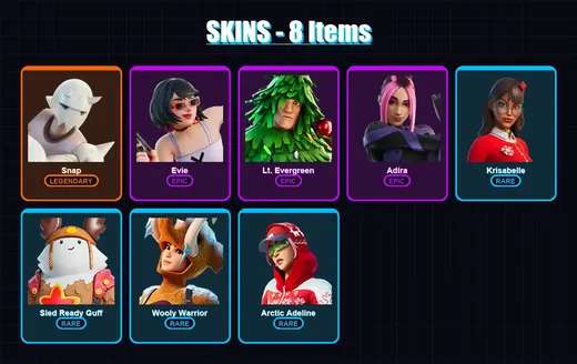 [SWITCH/PSN/PC] | Snap | Evie | Lt. Evergreen | Adira | Krisabelle | 8 skin | 28 pickaxe | 27 emote | 34 glider | Lv710 — Game account