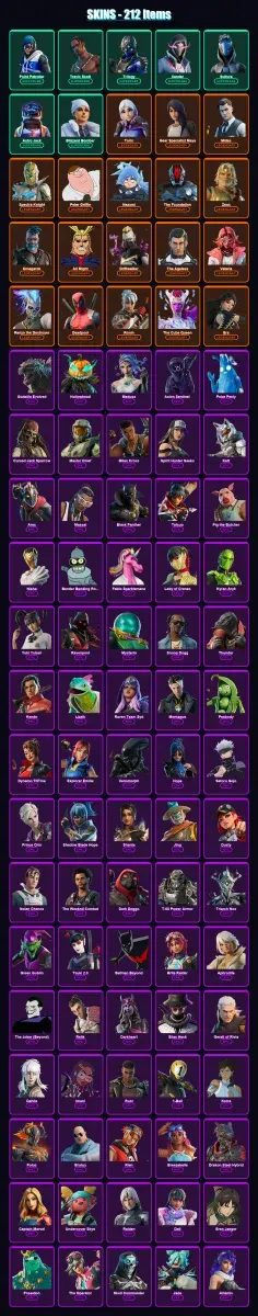 [PS4/PS5/PC] | Point Patroller | Travis Scott | Trilogy | Xander | Sultura | 212 skin | 248 pickaxe | 151 emote | 168 glider | Lv1758