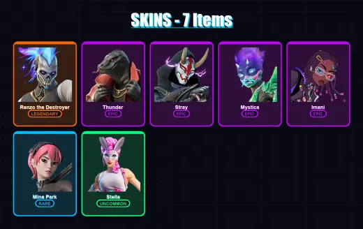 [PC/XBOX] | Renzo the Destroyer | Thunder | Stray | Mystica | Imani | 7 skin | 11 pickaxe | 7 emote | 13 glider | Lv177