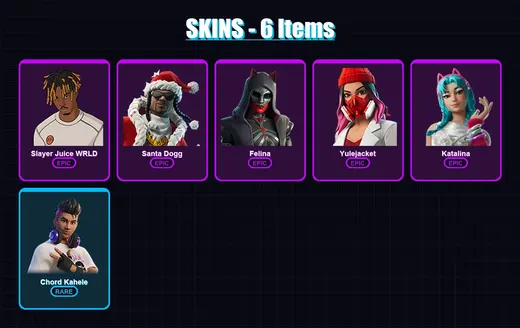 [PS4/PS5/XBOX/PC] | Slayer Juice WRLD | Santa Dogg | Felina | Yulejacket | Katalina | 6 skin | 30 pickaxe | 10 emote | 19 glider | Lv216
