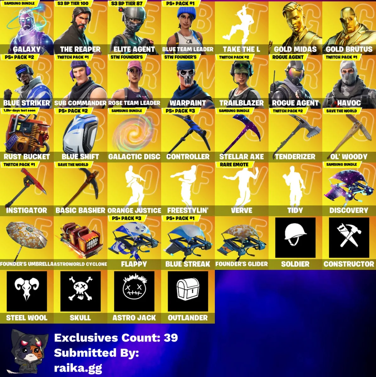 🔥 81 SKINS | GALAXY | THE REAPER | OG STW | ELITE AGENT + MORE 🔥