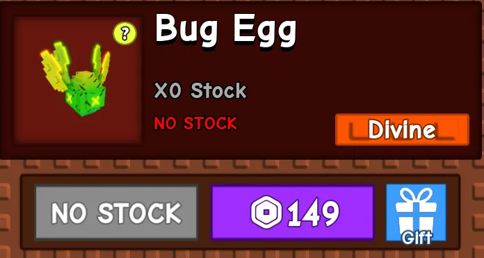 Grow a Garden PET EGGS Bug Egg