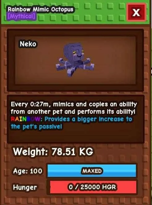 Huge Rainbow Mimic 78kg Cooldown 26s Cheap