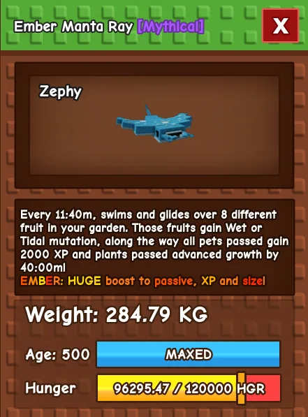 Ember Manta Ray 280 KG Age 500 instant delivery titanic manta ray 280 kg huge manta ray 280 kg ember mutation manta ray new pet summer pet
