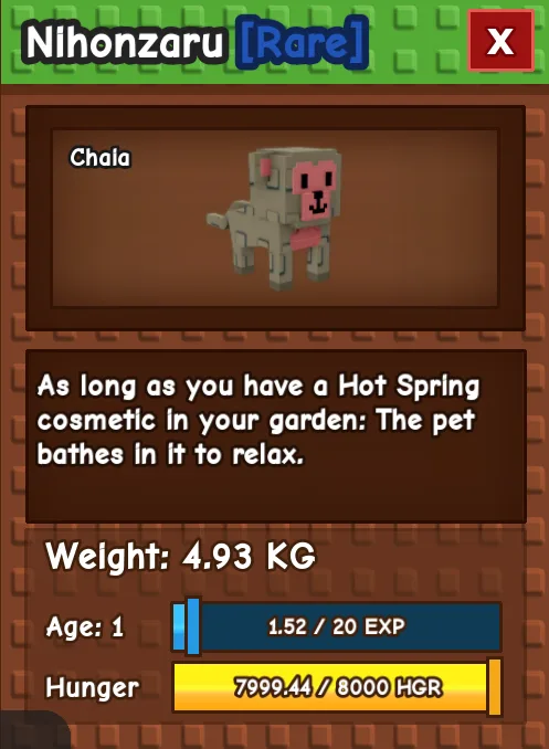 HUGE NIHONZARU AGE 1 4.93KG GAG PET INSTANT DELIVERY — Account account