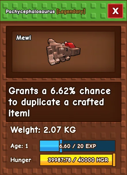Pachycephalosaurus LEGENDARY Age 1 2.07KG
