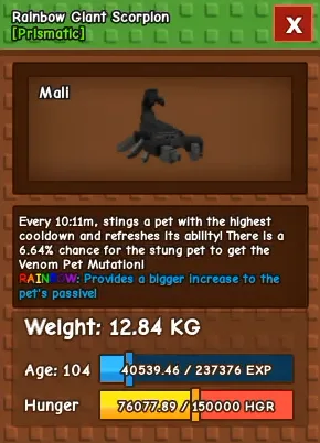 RAINBOW GIANT SCORPION 12.84KG AGE 104 - INSTAN DELIVERY