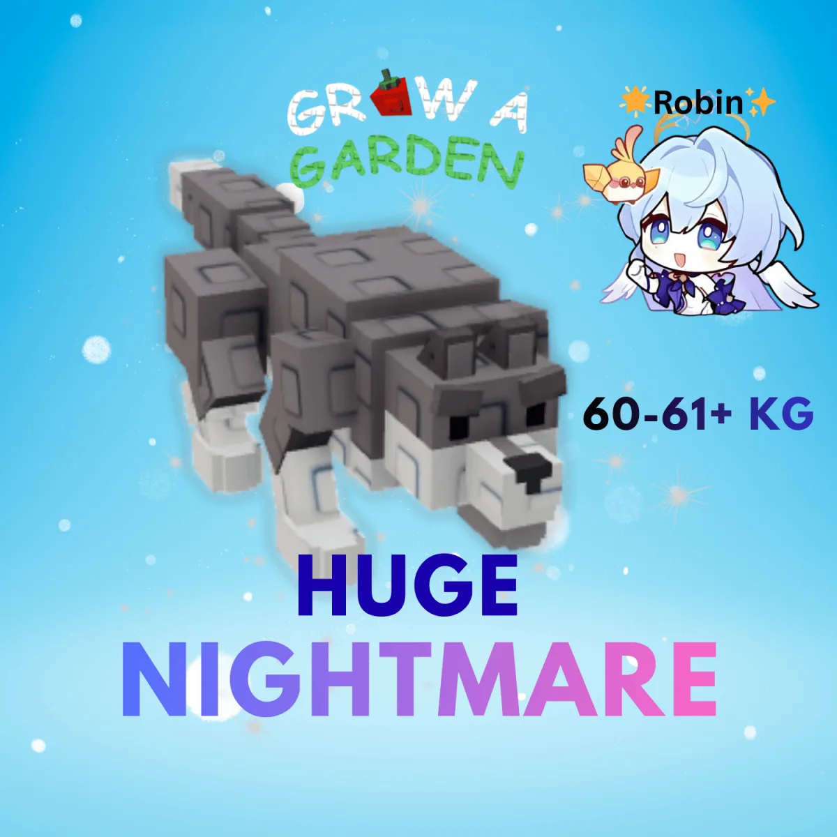 HUGE Nightmare Wolf - 60-61+ KG - Grow a Garden — Account account