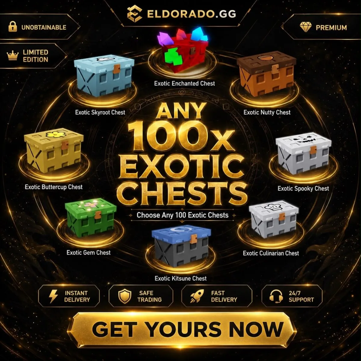 100x Exotic Chest Bundle